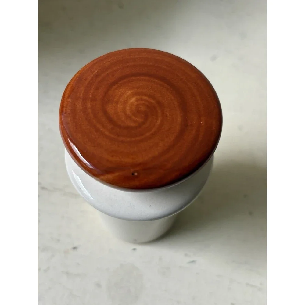 Vintage '40s/'50sVernon Kilns Vernonware Homespun Coffee Carafe with Stopper Lid